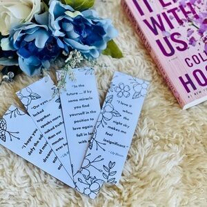 Set of 4 DIY Coloring Bookmarks - It Ends With Us by Colleen Hoover